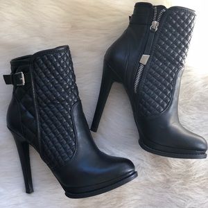 Quilted Zara black booties